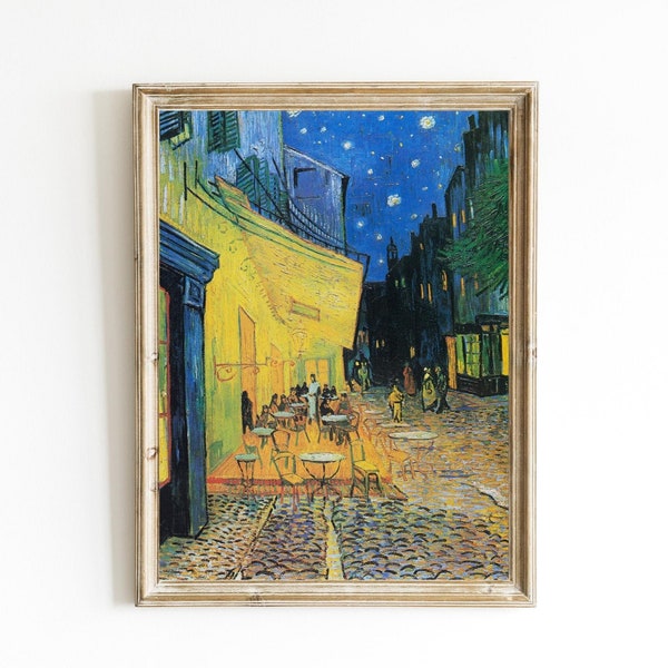 Vincent van Gogh - Café Terrace at Night Printable | Paris Street Scene | Vintage Cityscape Painting | French Impressionist | Travel Art