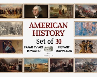 4th of July American History Samsung Frame TV Art Set of 30 Bundle | US History Painting Collection | Instant Download