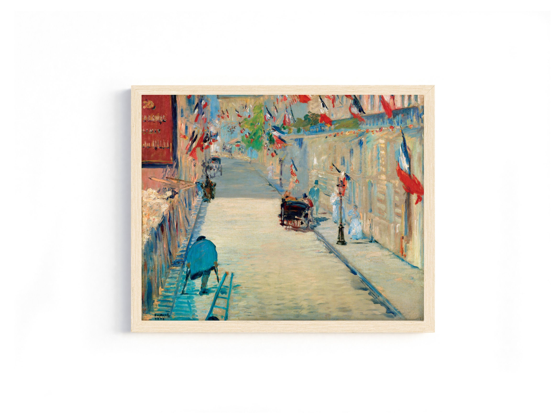 エドゥアール・マネ、旗飾りのモニエ通り、希少な画集より、状態良好 ファイル:Édouard Manet, The Rue Mosnier with Flags, 1878.jpg