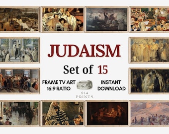 Judaism Frame TV Art Set of 15 Bundle | Jewish Art Collection | Religious Painting | Digital Download | Judaic