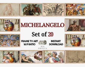 Michelangelo Frame TV Art Set of 20 Bundle | Italian Renaissance Painting Collection | Vintage Famous Art | Instant Download