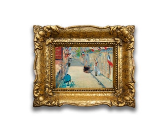 エドゥアール・マネ作「旗が掲げられたモニエ通り」印刷可能