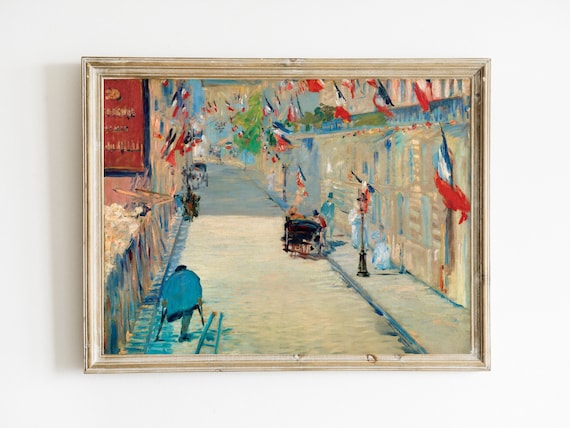 エドゥアール・マネ作「旗が掲げられたモニエ通り」印刷可能