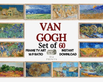 Van Gogh Frame TV Art Set of 60 Bundle | Vincent Van Gogh Painting | Vintage Famous Impressionist Art | Instant Download