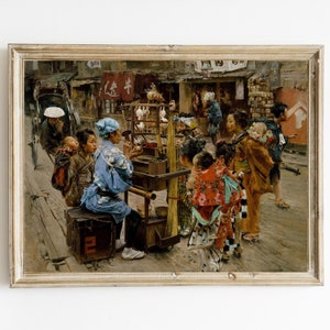 The Ameya by Robert Frederick Blum Printable | 19th Century Painting | Vintage Asian Art | Japanese Cityscape Oil Painting | Japan Scenery