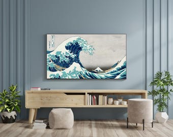 The Great Wave off Kanagawa Samsung Frame TV Art, Ukiyo-e Art