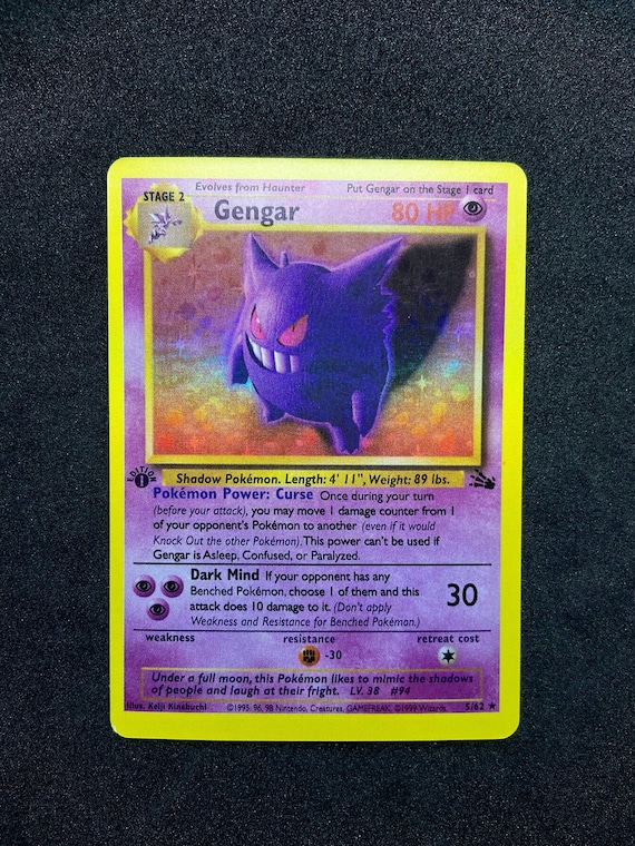 Holo Gengar Fossil 1st Edition Pokemon Card Proxy - Etsy Ireland