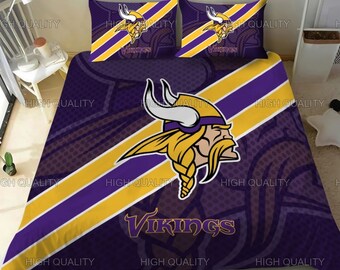 travel gold bedding purple Vikings travel size Minnesota football sports home and living sheets and pillowcases Pillowcase