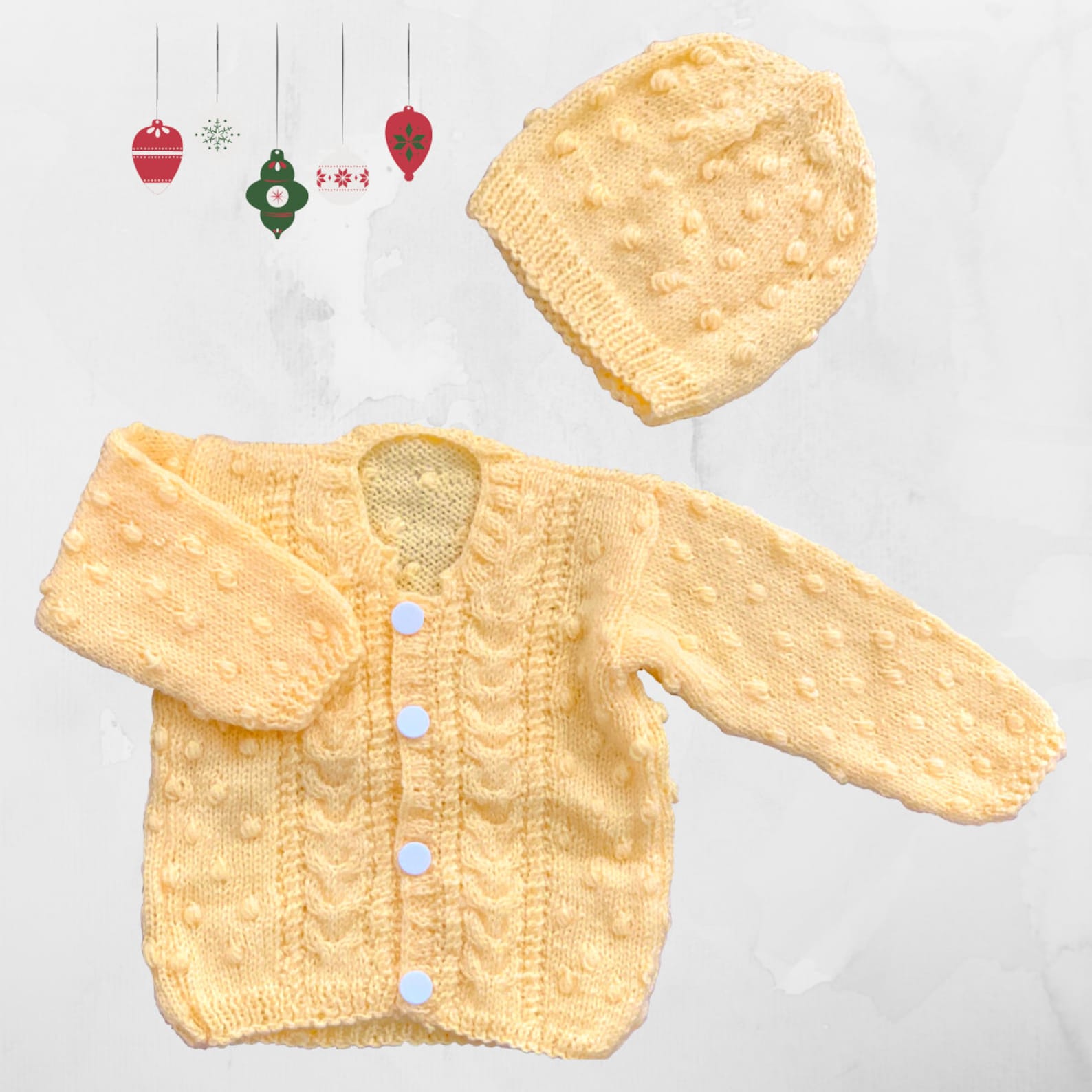 2 Piece Yellow Knit Baby Toddler Sweater Newborn Cardigan - Etsy