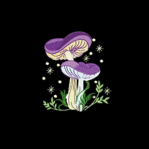Mushroom embroidery design - 4 sizes Instant Download