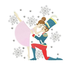 The Nutcracker with ballerina machine embroidery design, christmas embroidery design - 6 sizes Instant Download