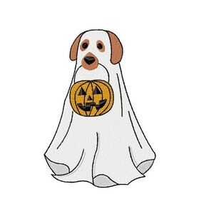 Halloween Dog Ghost   embroidery design -  5 sizes Instant Download