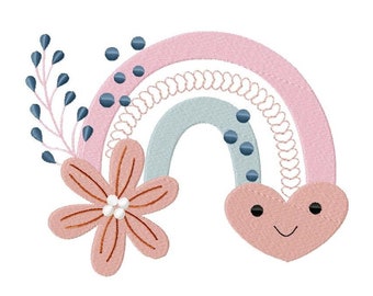 Rainbow embroidery design - 5 sizes Instant Download
