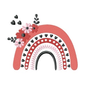 Rainbow embroidery design - 5 sizes Instant Download