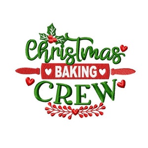 Christmas baking crew embroidery design -4 sizes Instant Download
