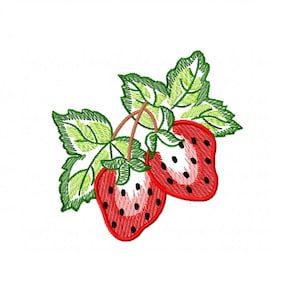 Strawberry embroidery design - 5 sizes Instant download