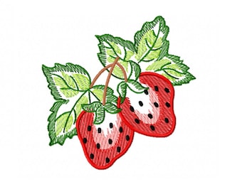 Strawberry embroidery design - 5 sizes Instant download