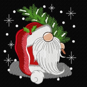 Santa gnome embroidery design - 4 sizes Instant Download