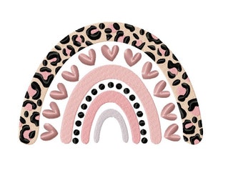 Rainbow embroidery design - 5 sizes Instant Download