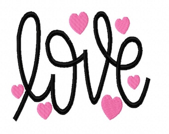 Valentines day love embroidery design - 6 sizes Instant Download