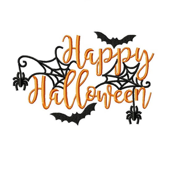 Happy Halloween - embroidery design 4 sizes Instant Download