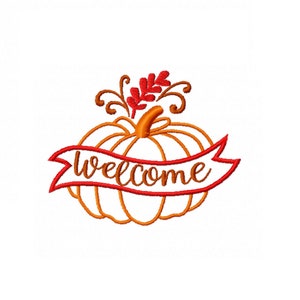 Fall pumpkin - embroidery design 5 sizes Instant Download