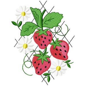 Strawberry embroidery design - 5 sizes Instant download
