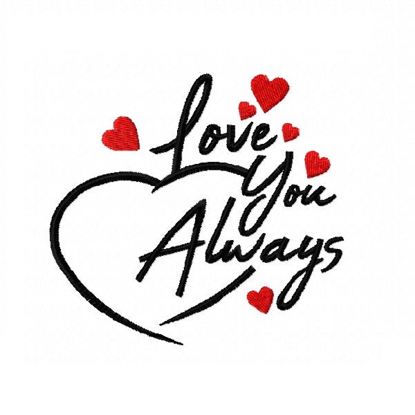 Valentines day love embroidery design - 5 sizes Instant Download
