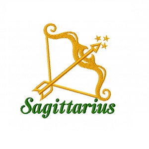 Zodiac sign Saggitarius embroidery design - 4 sizes Instant Download