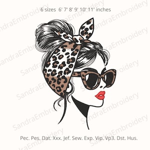 Outline Woman Machine Embroidery Design - 6 sizes Instant download