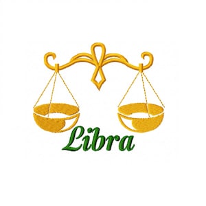 Zodiac sign Libra embroidery design - 4 sizes Instant Download