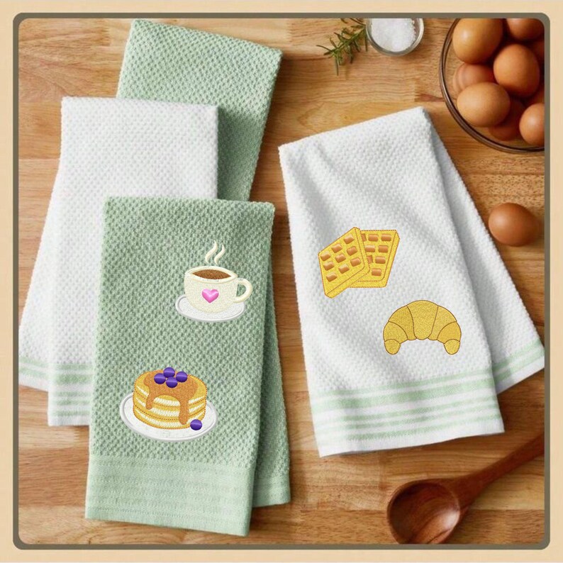 Food Embroidery Designs Bundle - 22 Mini Breakfast Machine Embroidery ...