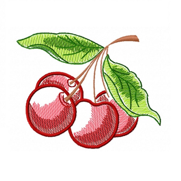 Cherry embroidery design - 5 sizes Instant download