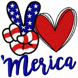 USA america embroidery design 4th of july  - 6 sizes Instant Download