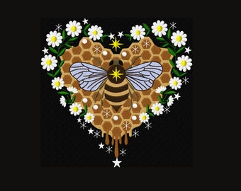 Bee kind embroidery design - 5 sizes Instant Download