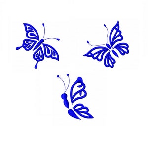 Butterfly embroidery design, pack embroidery design butterfly - 3 designs Instant download