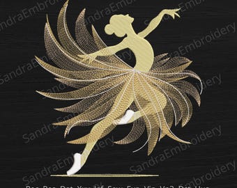 Magic ballerina embroidery design Dancing girl embroidery file - 6 sizes Instant Download