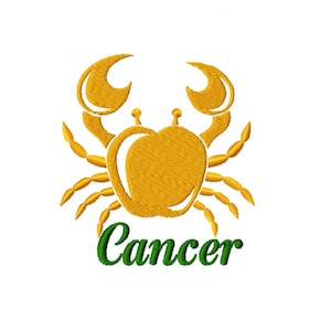Zodiac sign Cancer embroidery design - 4 sizes Instant Download