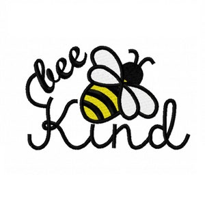 Bee kind embroidery design - 4 sizes Instant Download