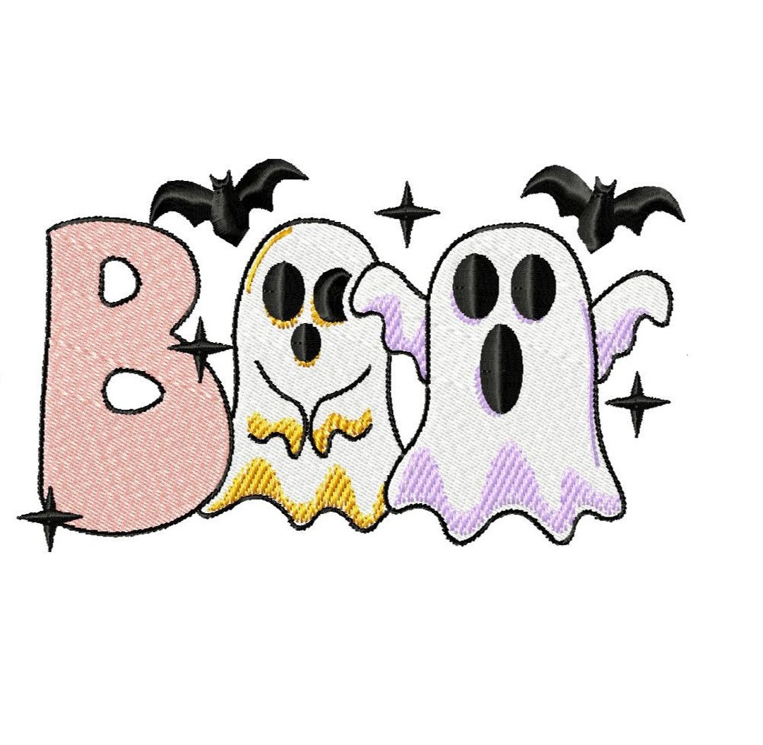 Boo Ghost Halloween - Embroidery Design 4 Sizes Instant Download - Etsy