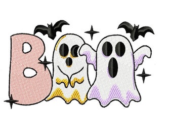 Boo Ghost Halloween - embroidery design 4 sizes Instant Download