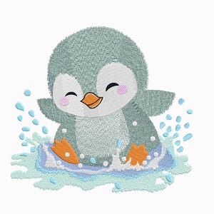 Penguin embroidery design - 5 sizes Instant Download
