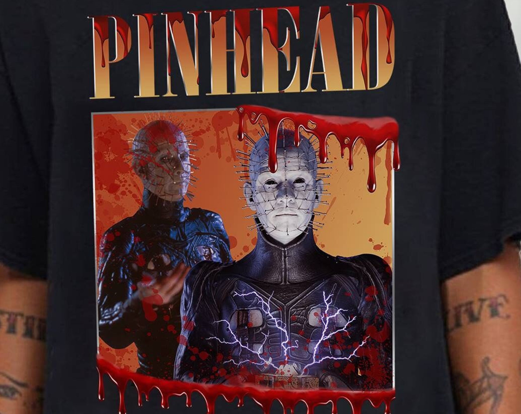 Discover Pinhead Shirt Vintage Pinhead Horror T-Shirt