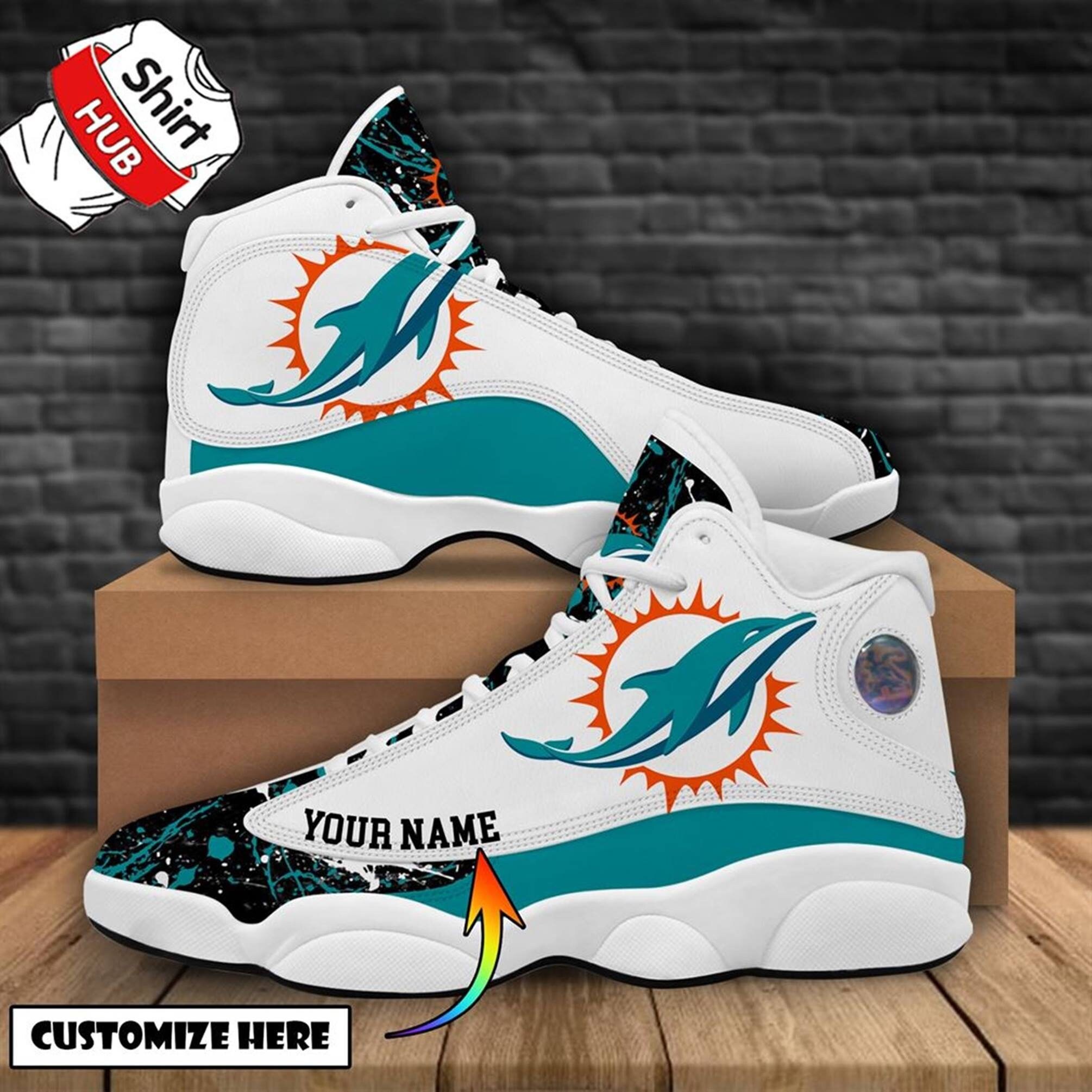 Miami Dolphins Nfl Football Air Jordan Shoes Sport Sneaker Boots Shoes - Luxwoo.com