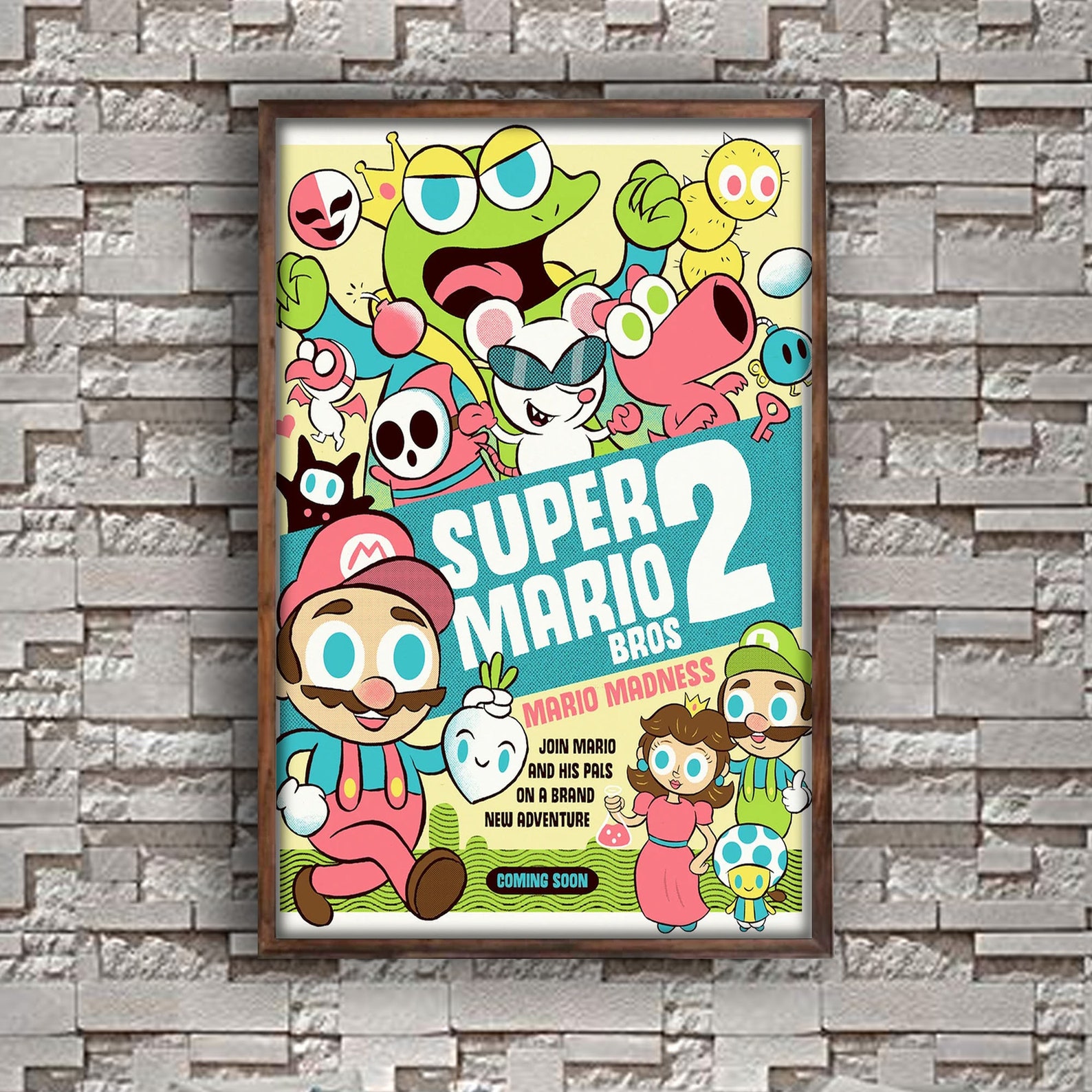 Video Games Poster Super Mario Bros 2 Poster Mario Madness Etsy