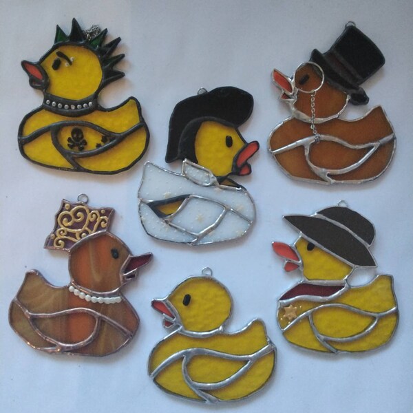 Rubber Duck Characters, stained glass, suncatchers, ornaments, home decor, fun, handmade