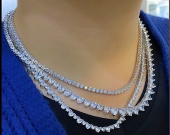 Collar de plata de ley 925 con forma de corazón