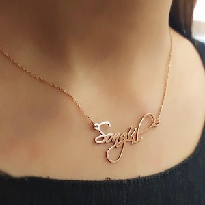 925 Sterling Silver handwritten name necklace for women hs53r6