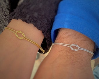 Pulsera de nudo de amor de plata de ley 925, joyería de la amistad, regalo para la mejor amiga, regalo para parejas