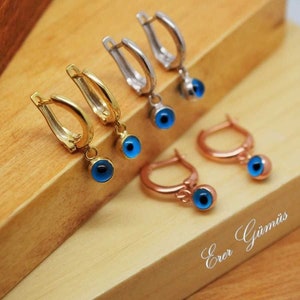 925 Sterling Silver Evil Eye Beads Women&#39;s Earrings nzr025a41